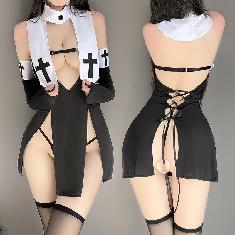 Lace-up Bandage Nun Uniform Set - Image 3