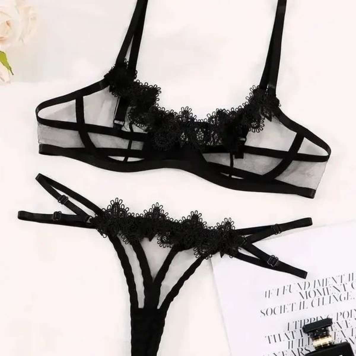 Ellolace Sensual Lingerie Woman Transparent Lace Exotic Costumes - Image 2