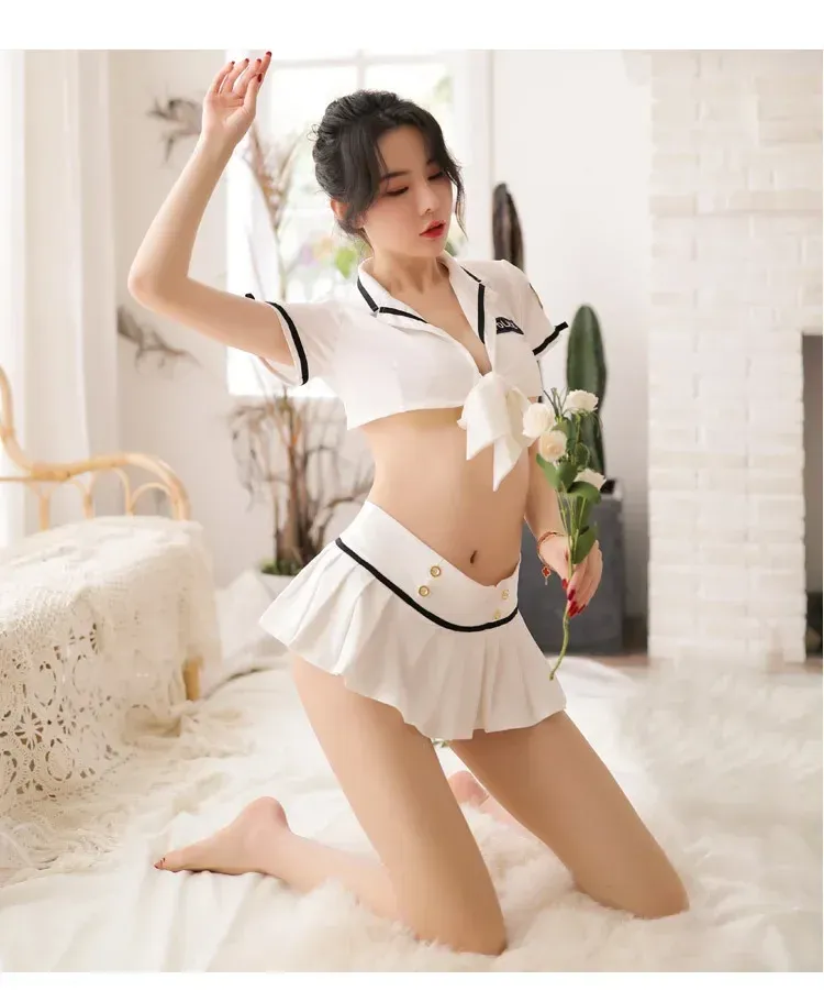 Seductive Police Stewardess Uniform- Blue - Image 14