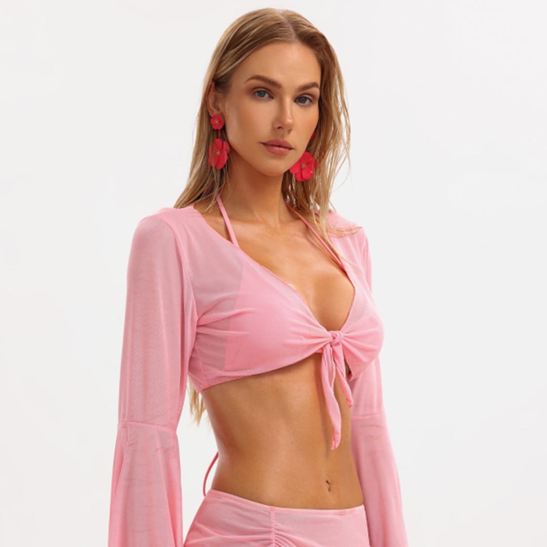 Four Pieces Lace Bikini Swimsuit - Image 30