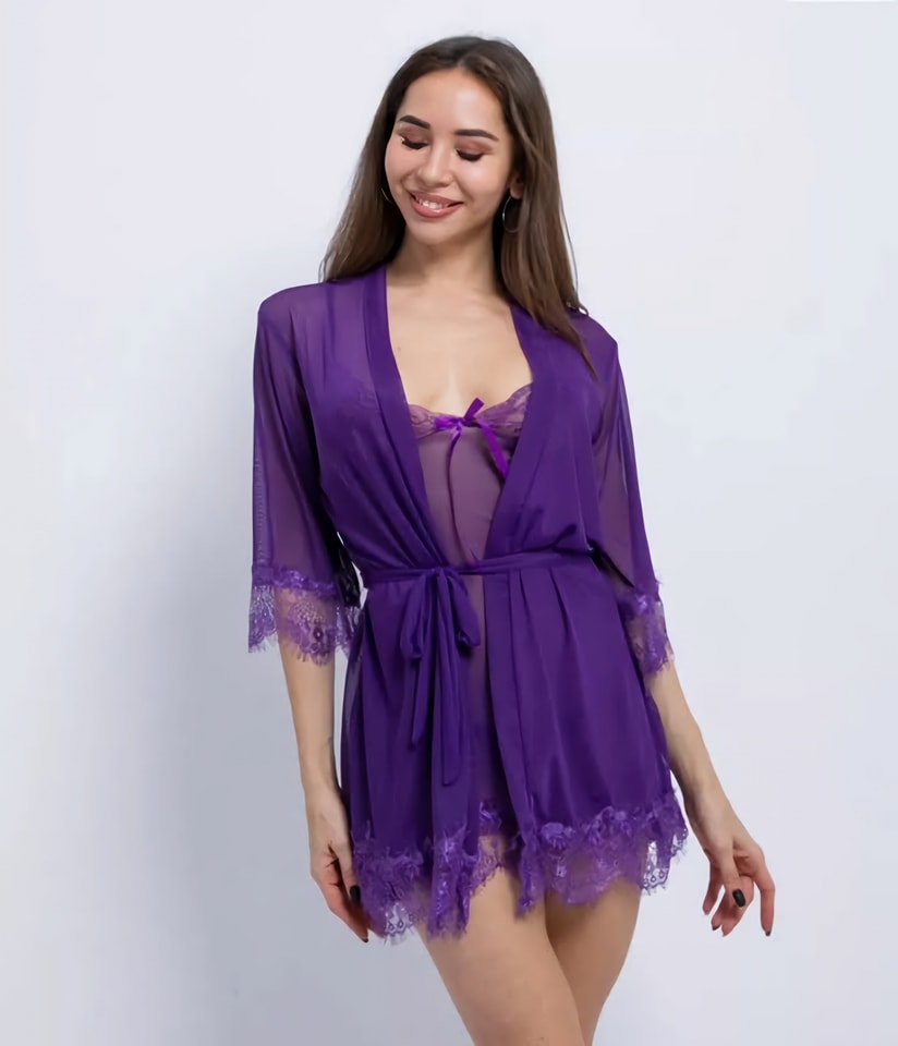 Transparent Robe Set For Women Nightwear - Image 4