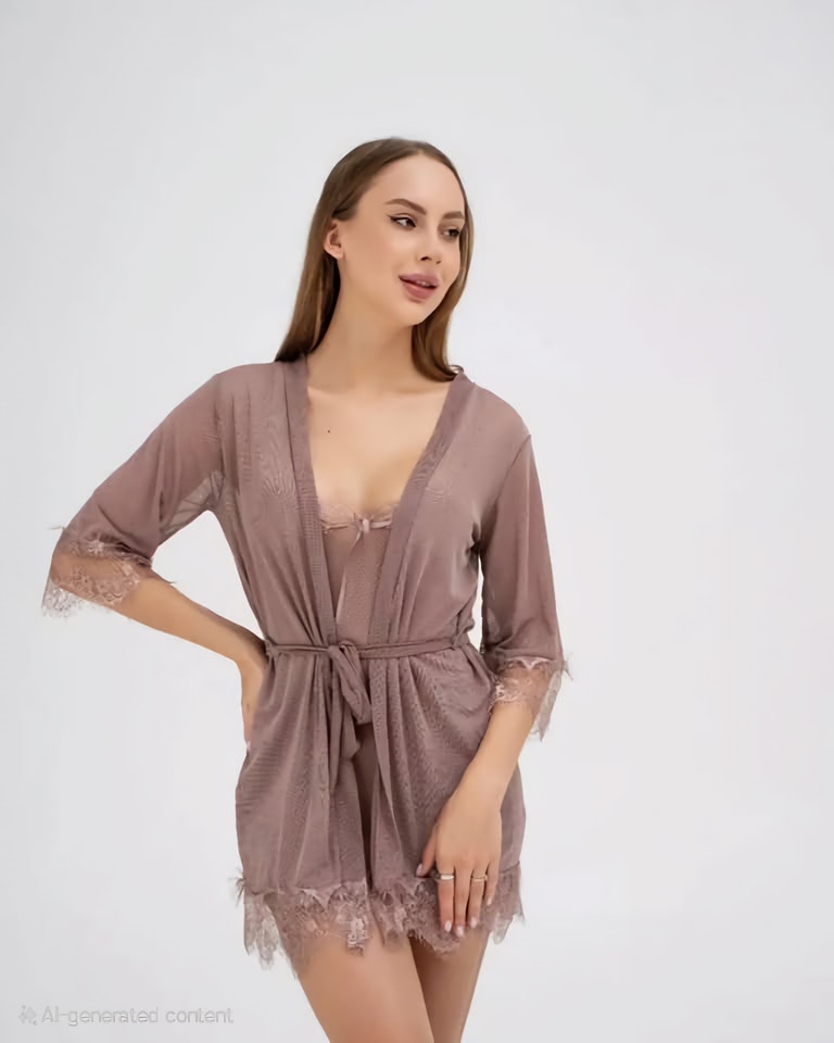 Transparent Robe Set For Women Nightwear - Image 3