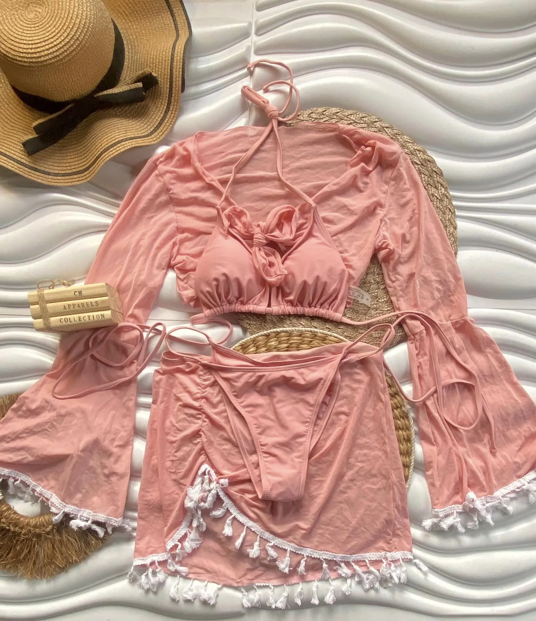 Four Pieces Lace Bikini Swimsuit - Image 5