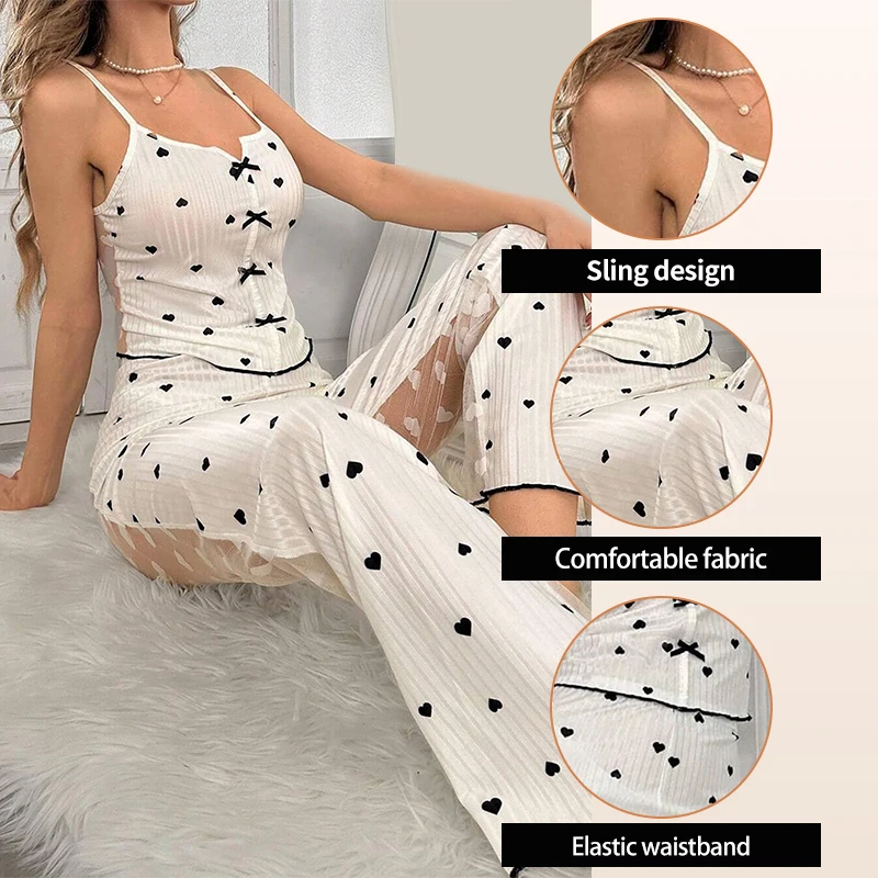 Sheer Mesh Pajama Set 2 Pieces Homewear - Image 4