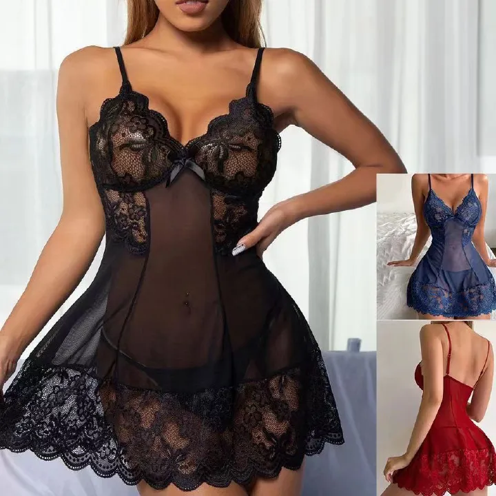 Lace Babydoll Chemise Strap Sleepwear - Image 3
