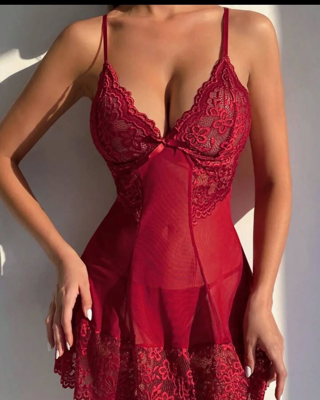 Lace Babydoll Chemise Strap Sleepwear - Image 16