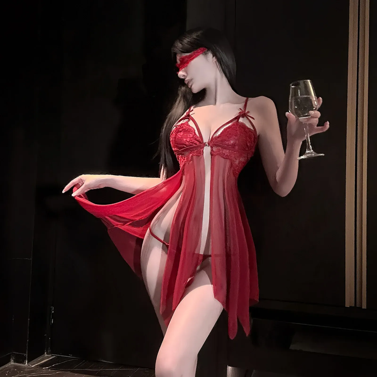 Babydoll Lace See Through Gown